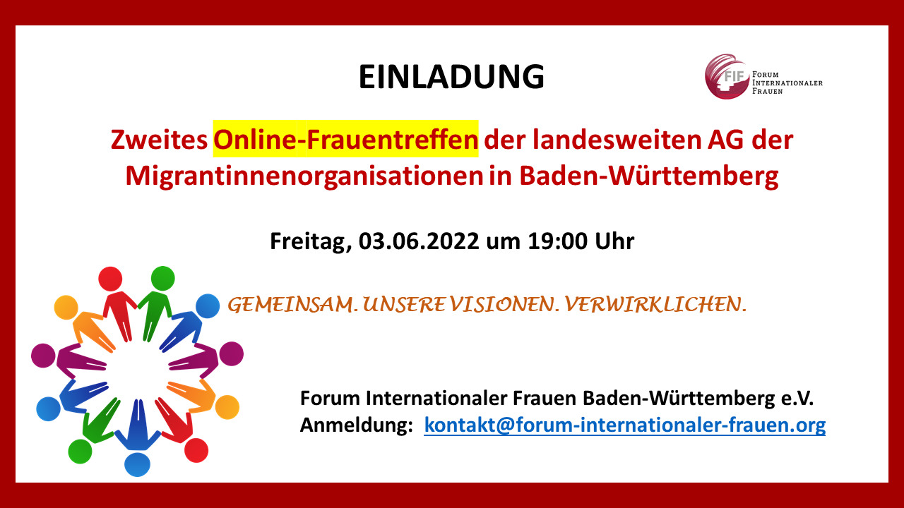 Zweites Online-Frauentreffen der landesweiten AG der Migrantinnenorganisationen in Baden-Württemberg